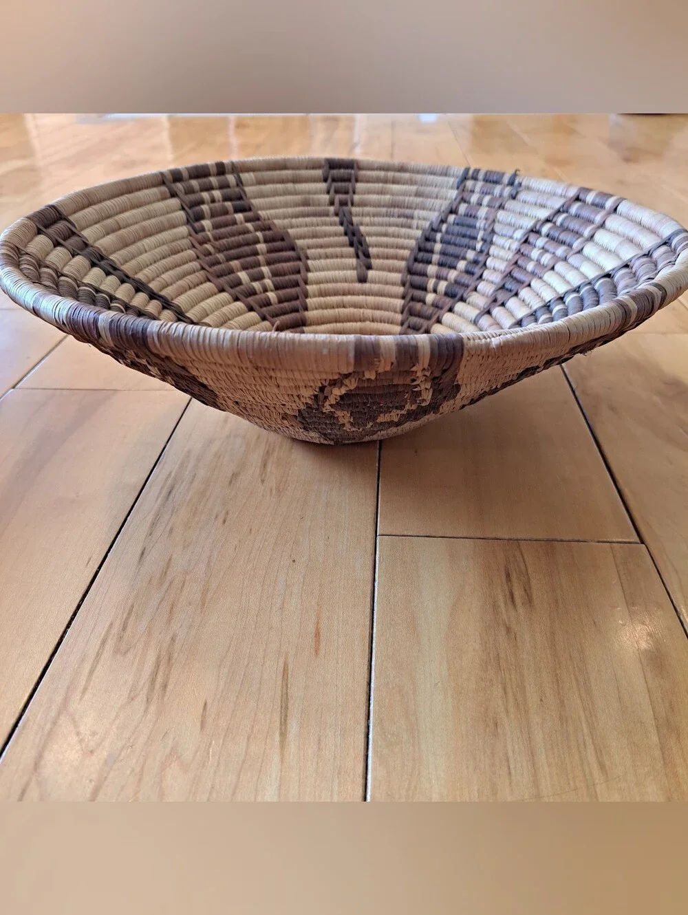 AFRICAN COIL BASKET BOWL WOVEN 12.25